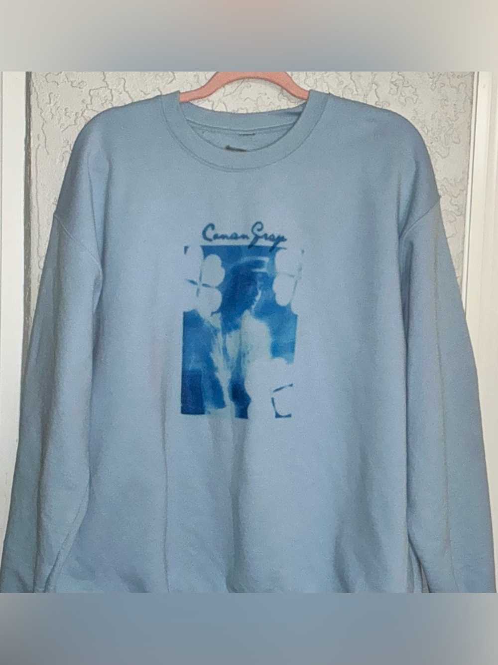 Conan Gray Light Blue Graphic Crewneck Sweatshirt - Picture 2 of 6